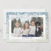 Elegant White Kerstmis Snowflake Crystal Bokeh Feestdagenkaart (Voorkant)