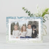 Elegant White Kerstmis Snowflake Crystal Bokeh Feestdagenkaart (Staand voorkant)