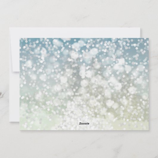 Elegant White Kerstmis Snowflake Crystal Bokeh Feestdagenkaart (Achterkant)