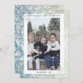 Elegant White Kerstmis Snowflake Crystal Bokeh Feestdagenkaart (Voorkant / Achterkant)