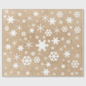 Elegant White Kerstmis Snowflake Patroon Cadeaupapier (Vlak)