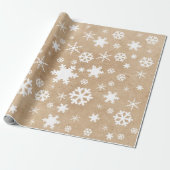 Elegant White Kerstmis Snowflake Patroon Cadeaupapier (Uitgerold)