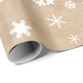 Elegant White Kerstmis Snowflake Patroon Cadeaupapier (Rol Hoek)
