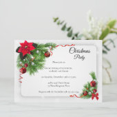 Elegant White Kerstparty Kaart (Staand voorkant)