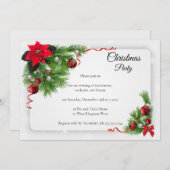 Elegant White Kerstparty Kaart (Voorkant / Achterkant)