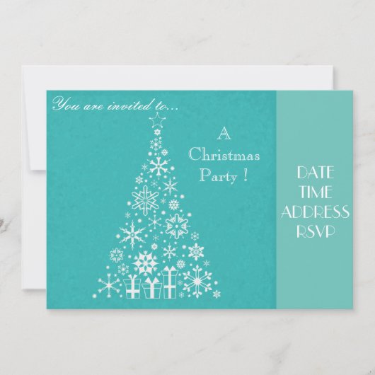 Elegant white kersttree party kaart (Voorkant)