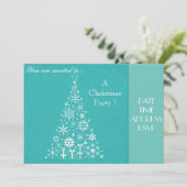 Elegant white kersttree party kaart (Staand voorkant)