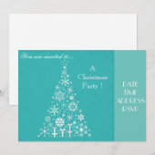 Elegant white kersttree party kaart (Voorkant / Achterkant)