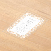 Elegant White Lace Acryl Uitnodigingen (Laagn)