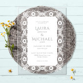 Elegant White Lace Acryl Uitnodigingen