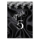 Elegant White Lace Black Satin Kaart (Voorkant)