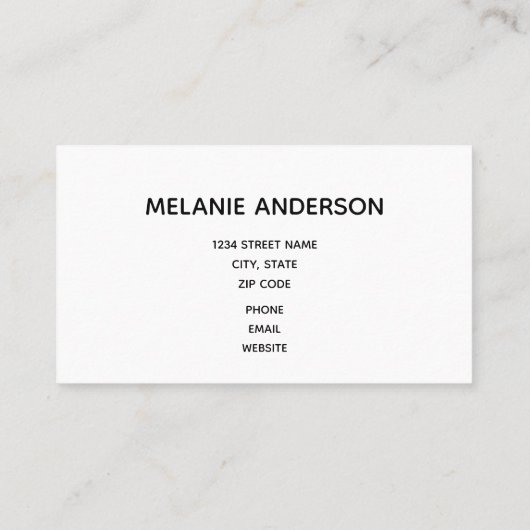 Elegant White Lace Black Script Visitekaartje (Achterkant)