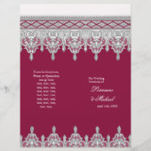 Elegant White Lace Burgundy Formal Wedding Program (Voorkant)