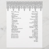 Elegant White Lace Burgundy Formal Wedding Program (Achterkant)