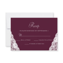 Elegant White Lace Burgundy Wedding