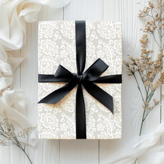 Elegant White Lace Cadeaupapier