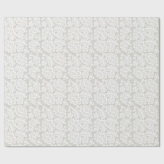 Elegant White Lace Cadeaupapier (Vlak)