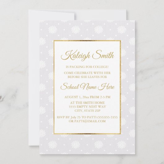 Elegant White Lace en Gold Trunk Party nodigt uit Kaart (Voorkant)