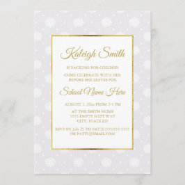 Elegant White Lace en Gold Trunk Party nodigt uit Kaart