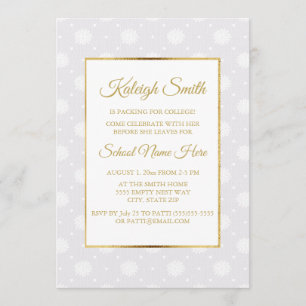 Elegant White Lace en Gold Trunk Party nodigt uit Kaart