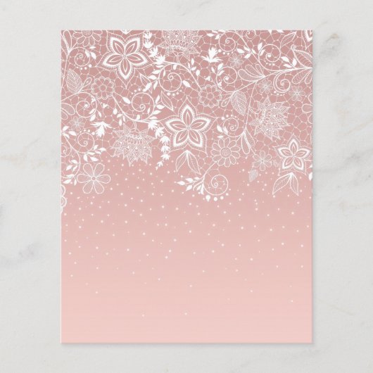 Elegant white lace floral and confetti design flyer (Voorkant)