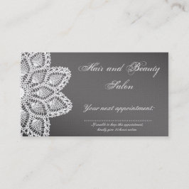 Elegant White Lace Hair & Beauty Salon Appointment Afsprakenkaartje