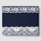 Elegant White Lace Navy Blue 100th Birthday Party Gastenboek (Achterkant)