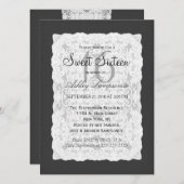 Elegant White Lace op Black Kaart (Voorkant / Achterkant)