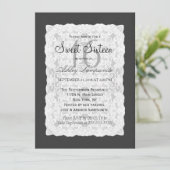 Elegant White Lace op Black Kaart (Staand voorkant)