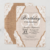 Elegant White Lace over Burlap Jute Kaart (Voorkant / Achterkant)