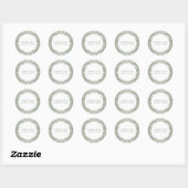 Elegant White Lace over Sage Green Ronde Sticker (Vel)