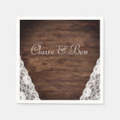 Elegant  White Lace Rustic Wedding Servetten (Voorkant)