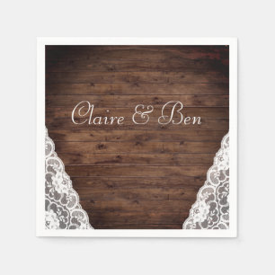 Elegant  White Lace Rustic Wedding Servetten