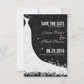 Elegant White Lace Wedding Dress Save the Date (Voorkant)