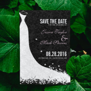 Elegant White Lace Wedding Dress Save the Date