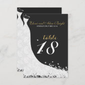 Elegant White Lace Wedding Dress Table 18 Kaart (Voorkant / Achterkant)