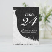 Elegant White Lace Wedding Dress Table Number Kaart (Staand voorkant)