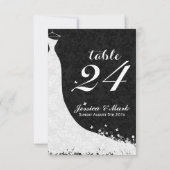 Elegant White Lace Wedding Dress Table Number Kaart (Achterkant)