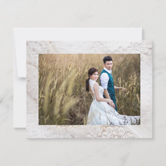 Elegant White Lace Wedding Foto: Dank je wel (Voorkant)