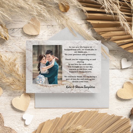 Elegant White Lace Wedding Foto: Dank je wel