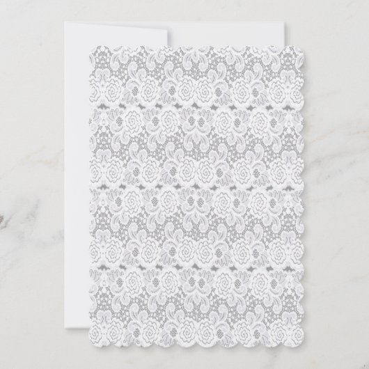 Elegant White Lace Wedding Invitation Kaart (Achterkant)