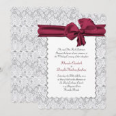 Elegant White Lace Wedding Invitation Kaart (Voorkant / Achterkant)