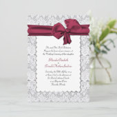 Elegant White Lace Wedding Invitation Kaart (Staand voorkant)