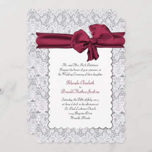 Elegant White Lace Wedding Invitation Kaart