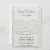 Elegant White Lace Wedding Invitation Kaart (Voorkant)