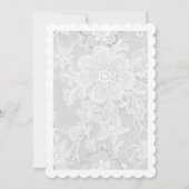 Elegant White Lace Wedding Kaart (Achterkant)