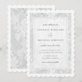 Elegant White Lace Wedding Kaart (Voorkant / Achterkant)