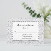 Elegant White Lace Wedding Response Kaart (Staand voorkant)