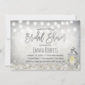 Elegant White Lantern Rustic Floral Vrijgezellenfe Kaart (Voorkant)