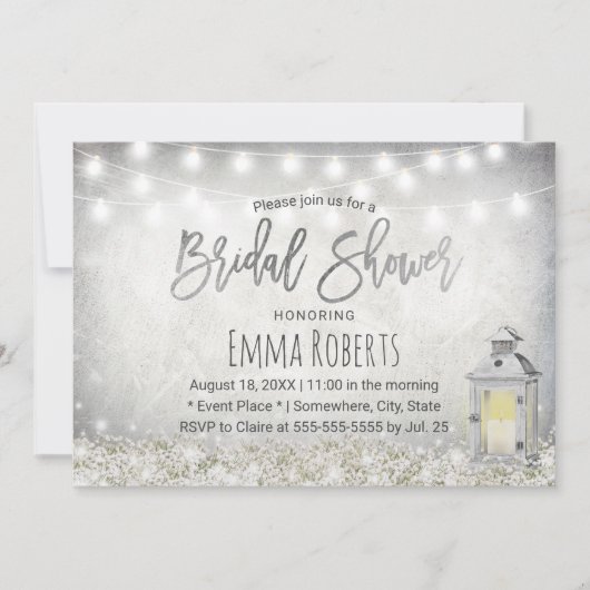 Elegant White Lantern Rustic Floral Vrijgezellenfe Kaart (Voorkant)